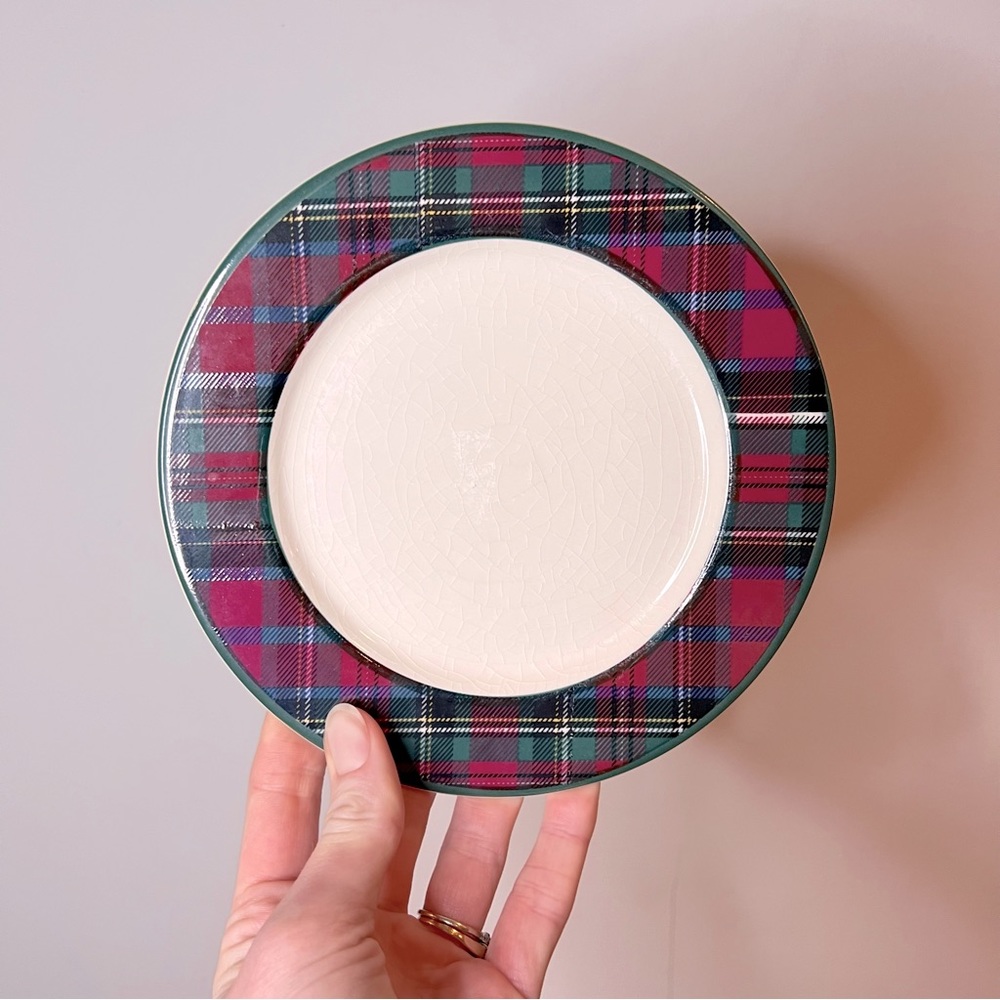 VINTAGE | RH Macy O’Tannenbaum plaid cabincore appetizer plates set of 4